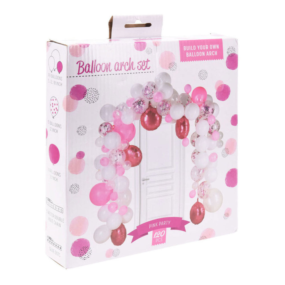 Bouw je eigen ballonnenboogset roze, 120dlg.