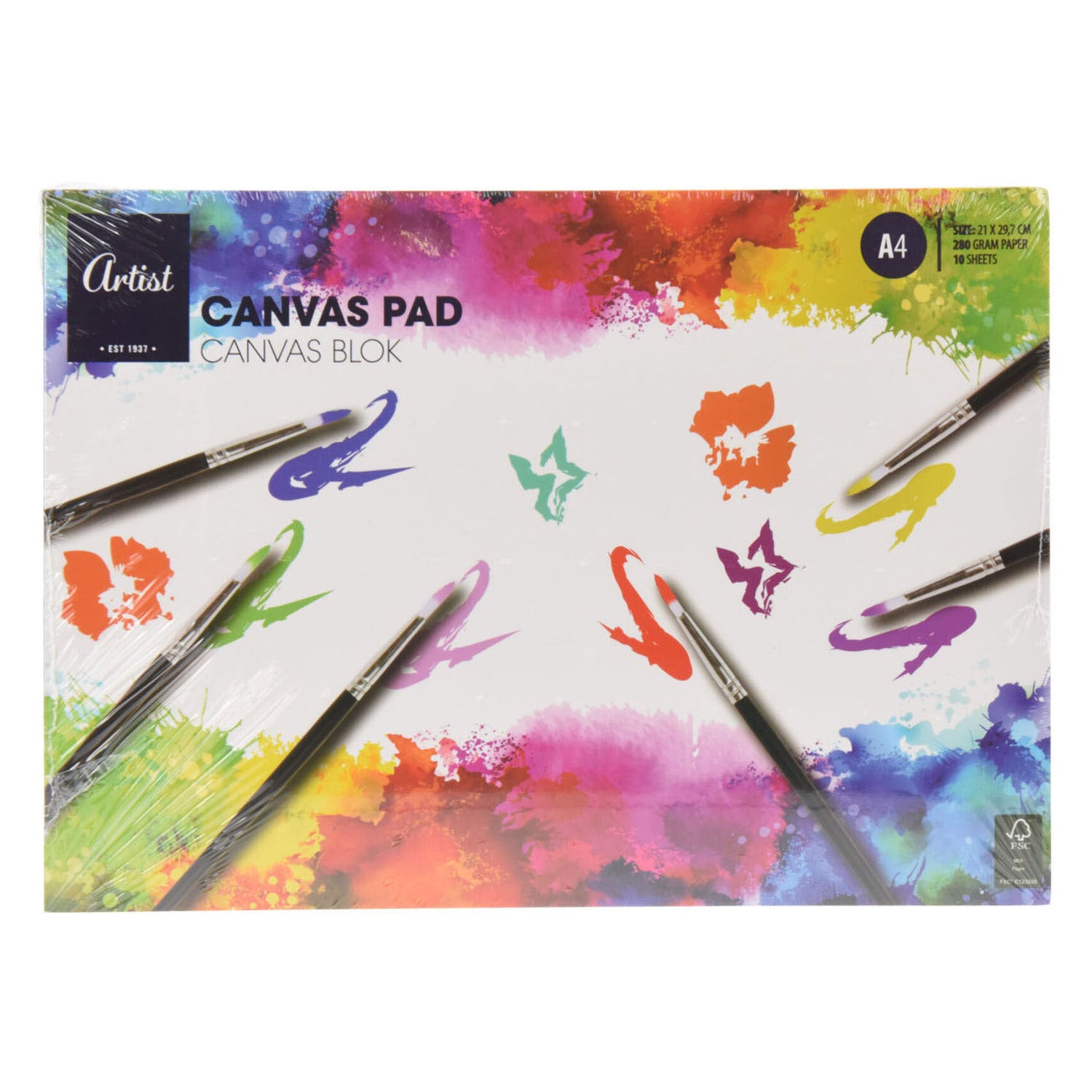 Canvas papier schetsboek a4, 10 begrensd