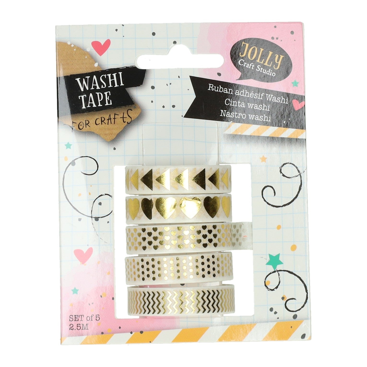Tape washi papier, set van 5