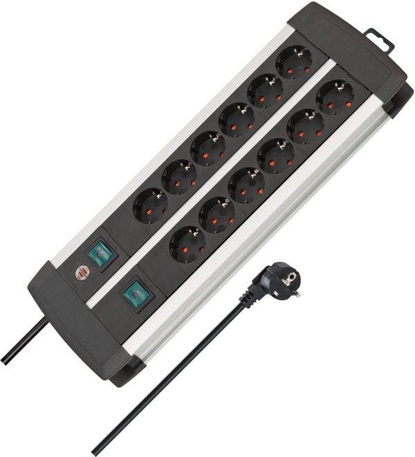 Brennenstuhl stekkerdoos premium duo alu-line bn3084 zwart, wit