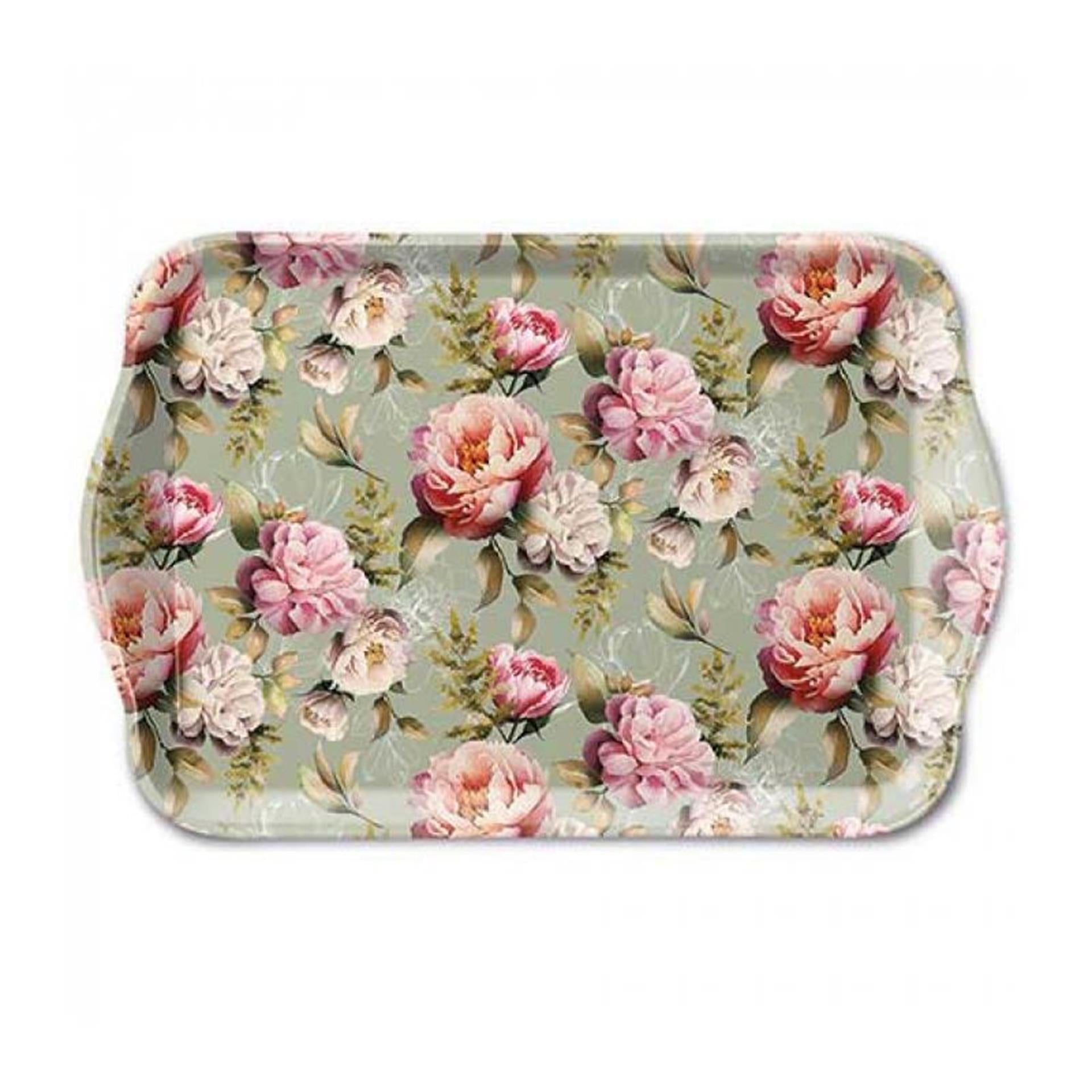 Ambiente tray peonies composition green