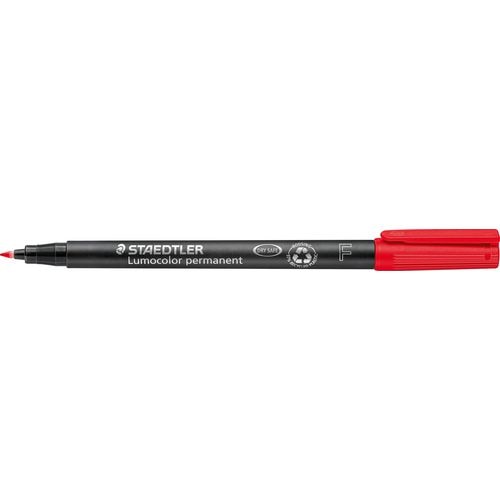 Marker permanent staedtler lumocolor 318-2 medium 0,6m rood wateroplosbaar 10 st