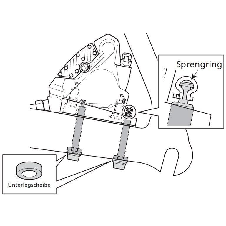 Shimano caliper fixing bolt type c for rear flat mount | 33mm für 20mm rahmen