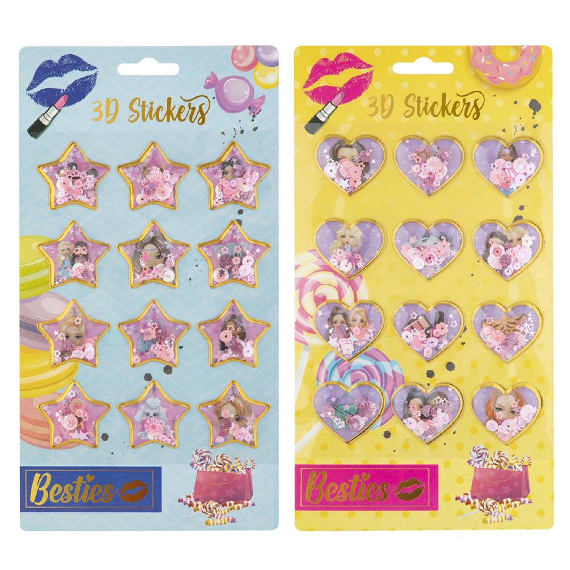 Besties grafix 3d glitter stickers pak a 12