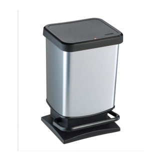 Pedaalemmer - afvalbak 20 l paso zilver metallic
