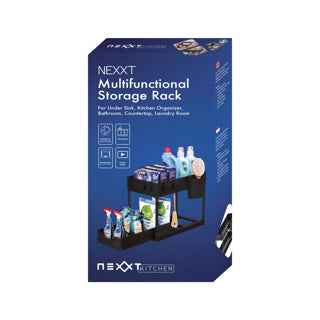 Nexxt multifunctioneel opbergrek zwart | 2 stuks
