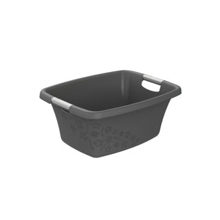 Rotho wasmand 25 liter bloemen grijs
