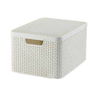 Curver stijl opbergmand met deksel 30l wit