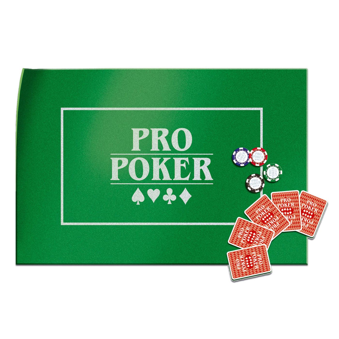Tactic pro poker speelkleed – pokermat van stevig vilt – 90x60 cm – groene casino lay-out – voor texas hold’em en andere pokervarianten – geschikt voor 2 tot 12 spelers – vanaf 14 jaar