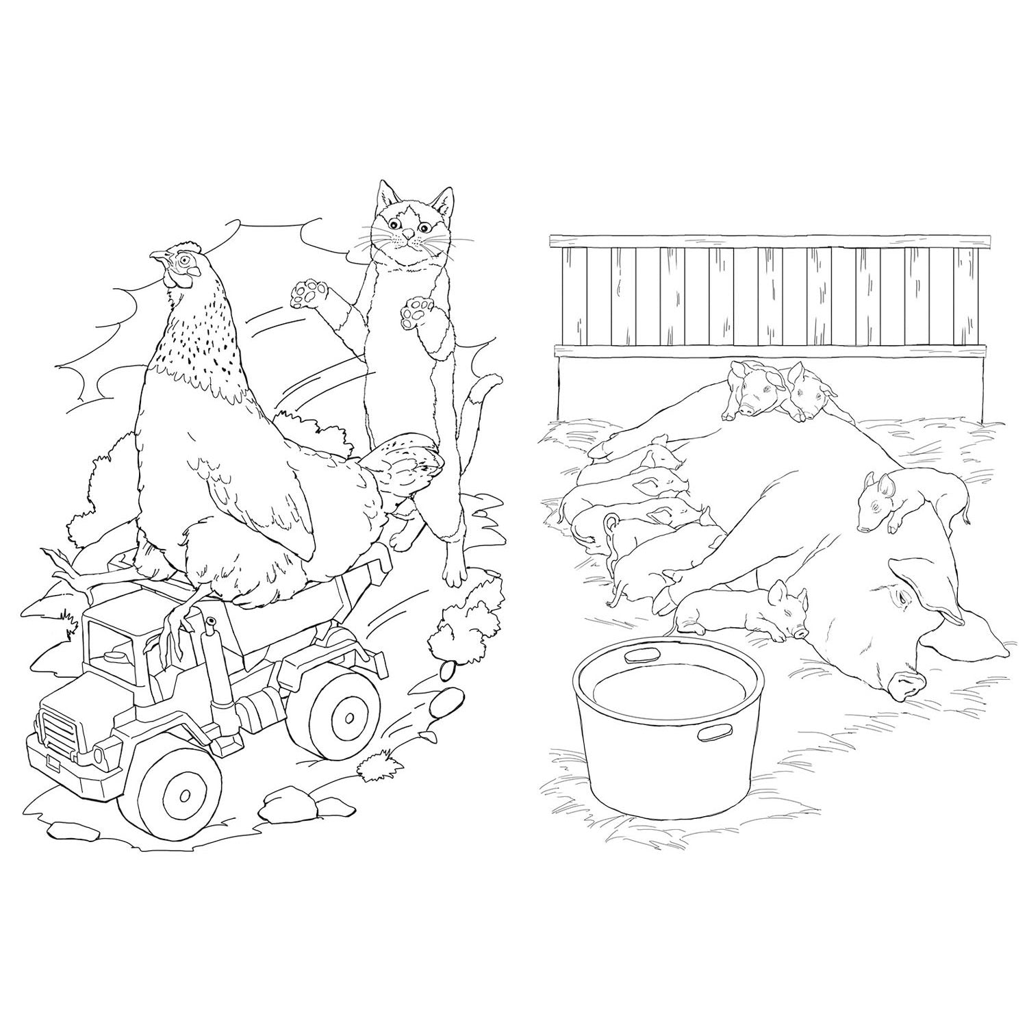 Selecta tactic boerderijdieren kleurboek - 48 pagina's - kleurboek voor kinderen - boerderij - vanaf 2 jaar