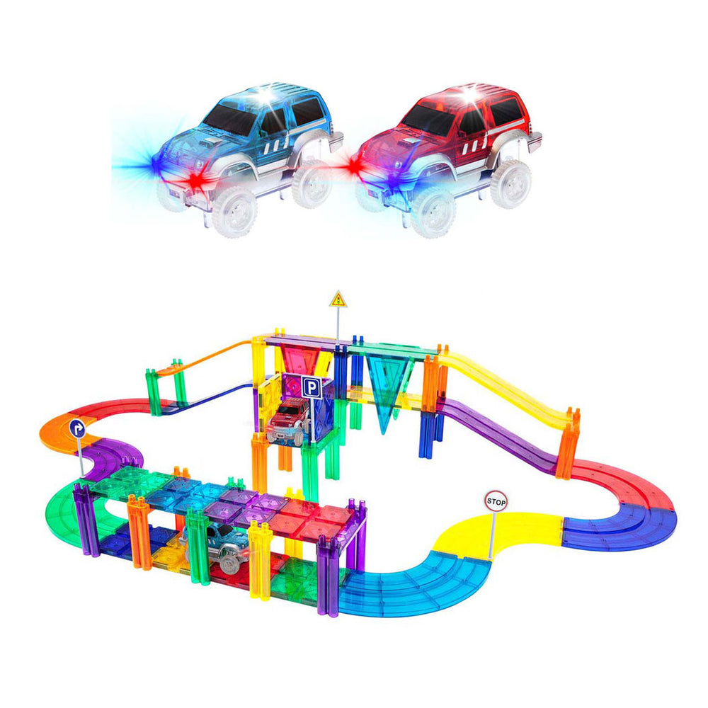 Selecta picassotiles race track - magnetische bouwtegels, 50dlg.
