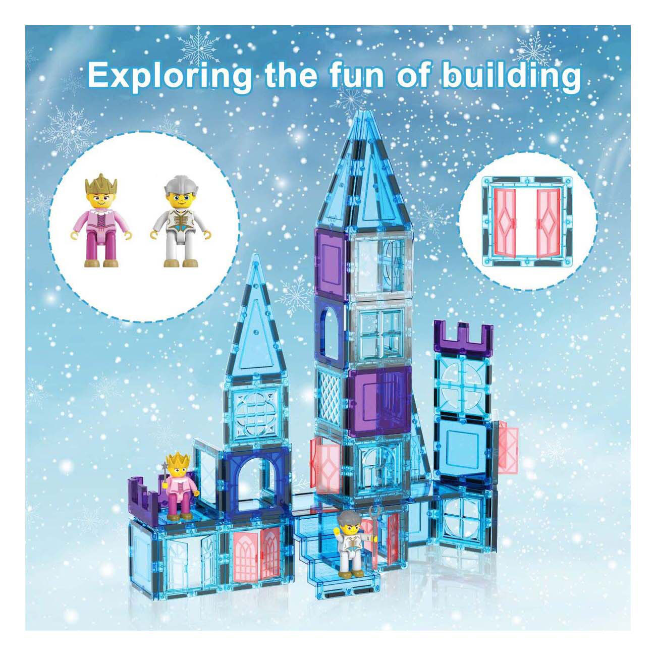 Picasso tiles tactic - constructiespeelgoed - magnetic tiles - magnetische tegels - winter thema - stem speelgoed - creatief bouwspeelgoed - 72-delig - vanaf 3 jaar
