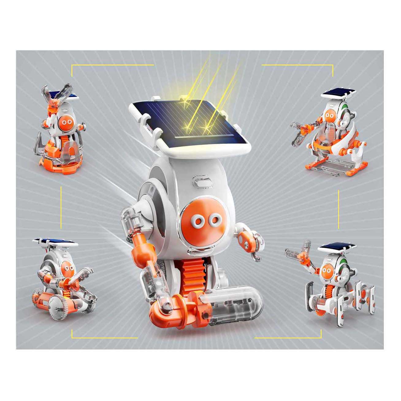 Kosmos solar bots – experimenteerset – bouw 3 lopende zonne-energie robots – met bewegende onderdelen en zonnepaneel – zonne-energie robot set