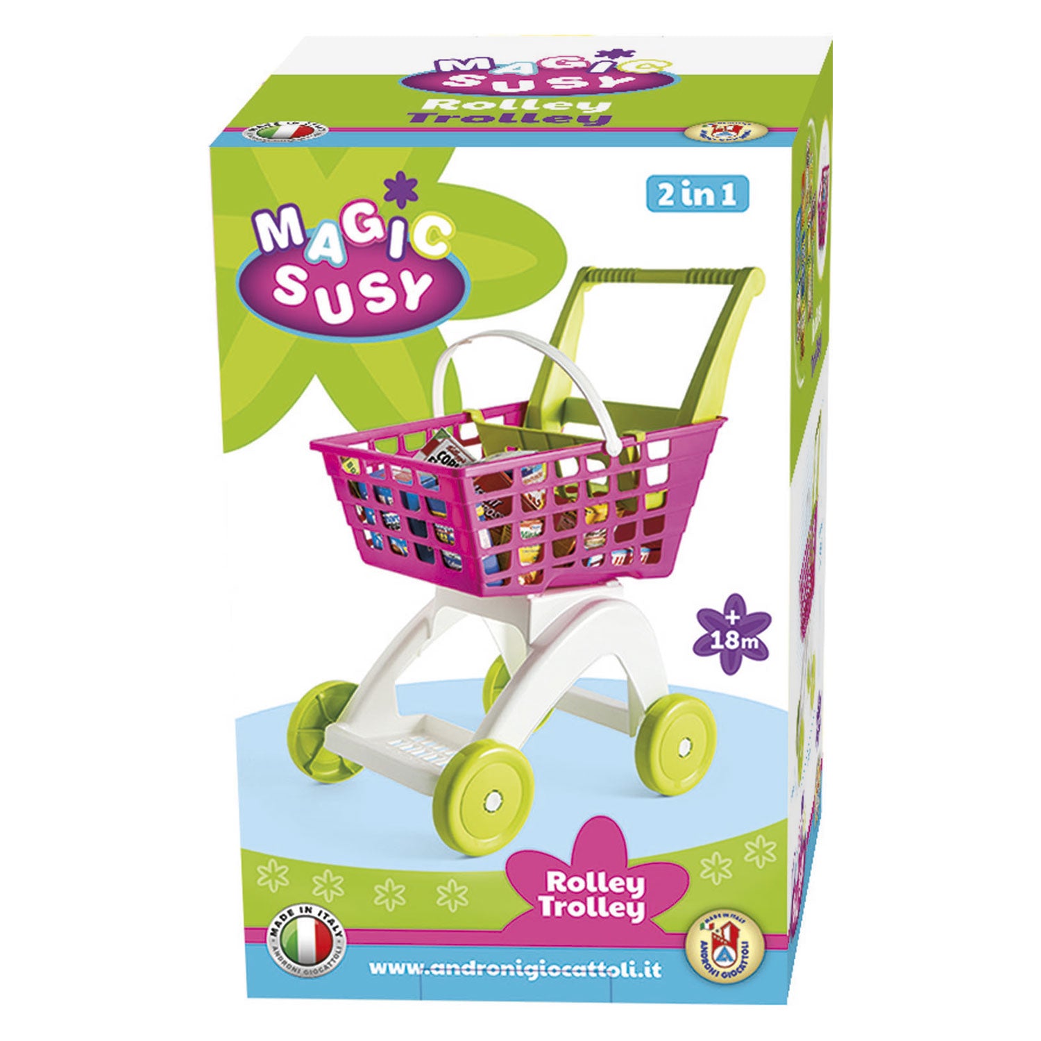 Androni winkelwagen + boodschappen