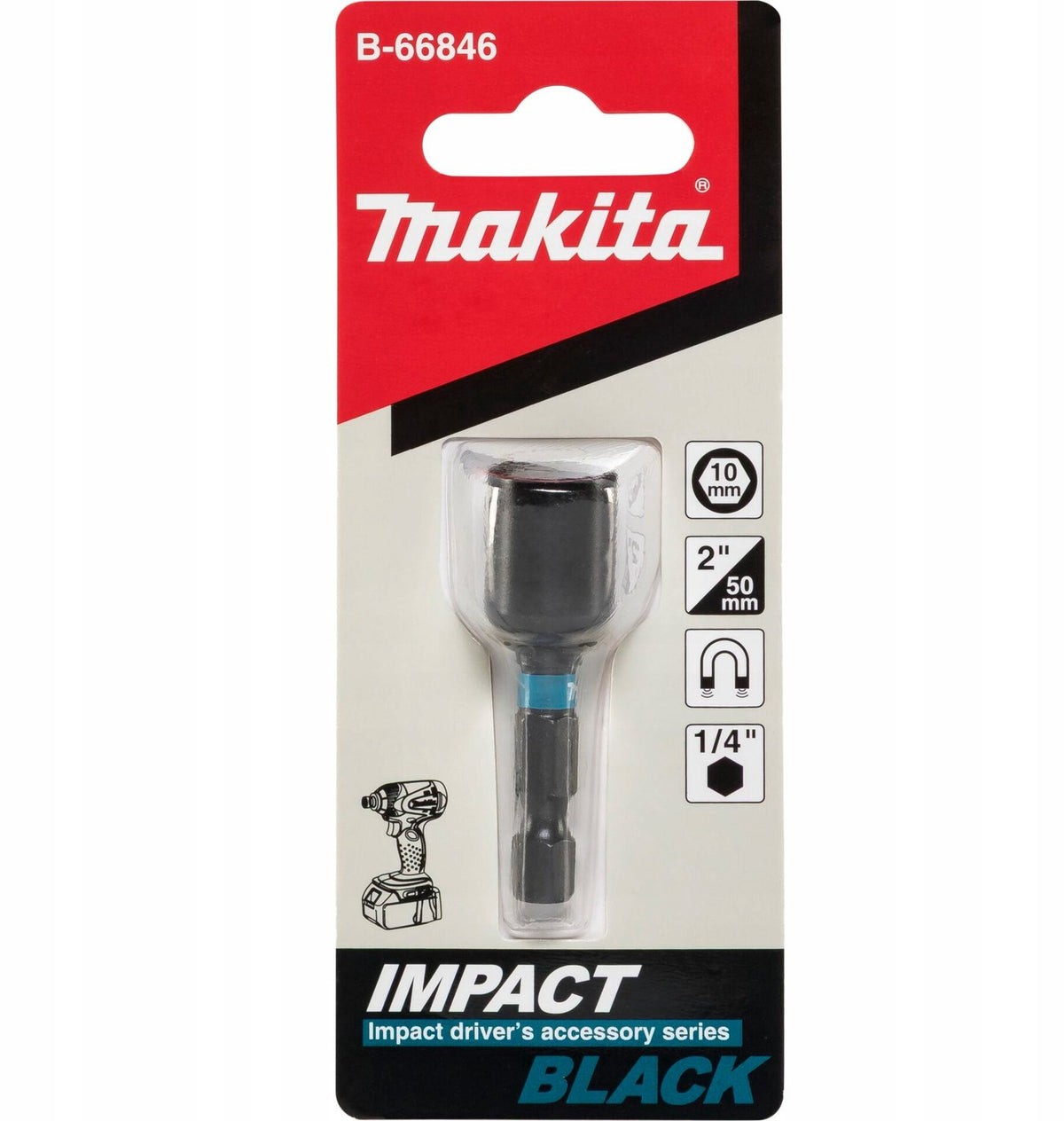 Merkloos sans marque makita accessoires dopsleutel 10x50mm 1 4 bit impblk magnetisch - b-66846