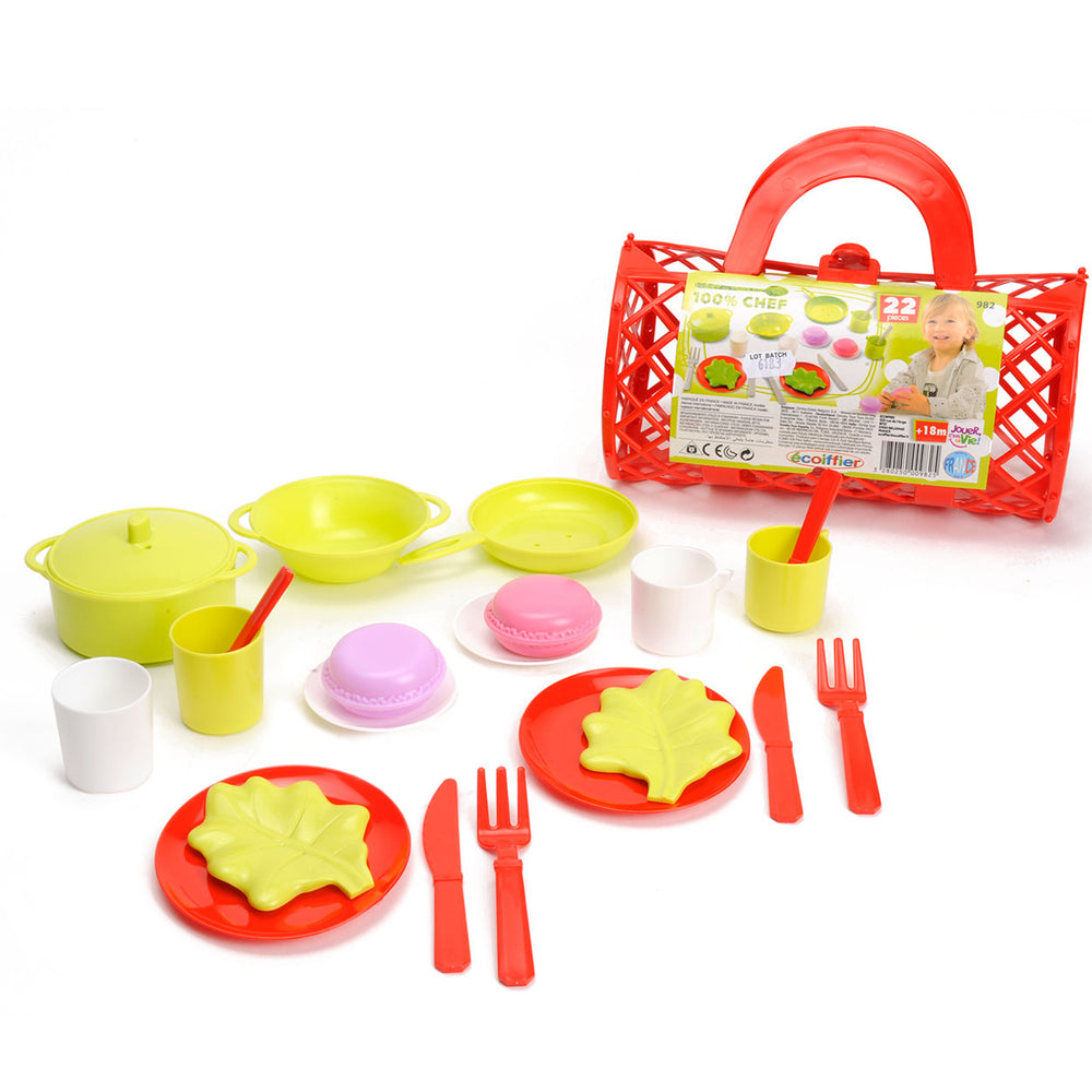 Ecoiffier 100% Chef-servies in Tasje