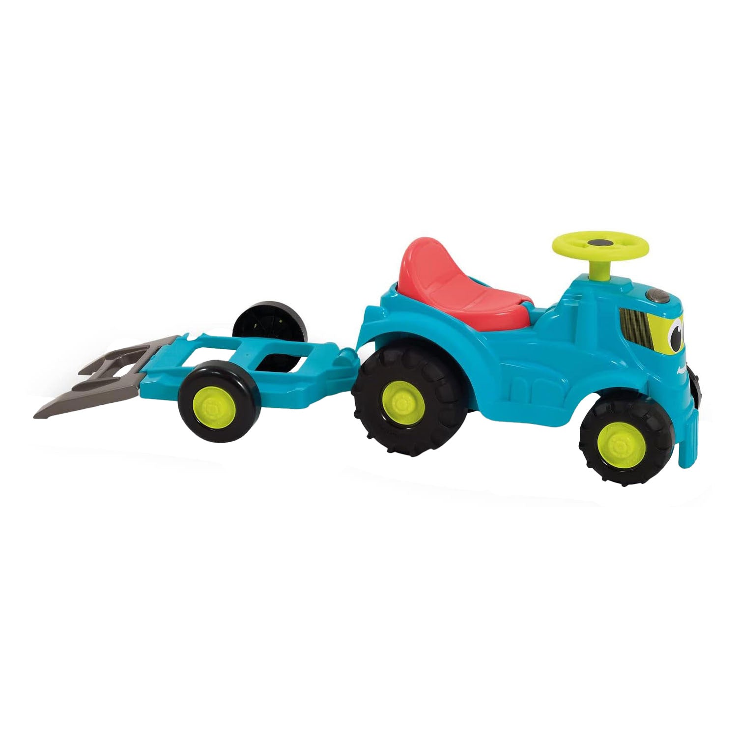 Ecoiffier tractor met aanhanger en grasmaaier