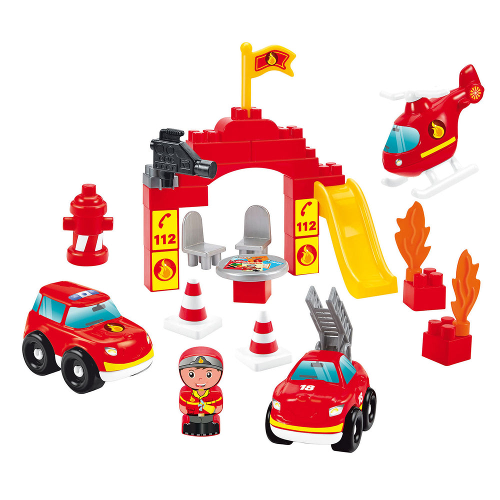Abrick Building Blocks Fire Brigade in Storage Box, 45 pcs.