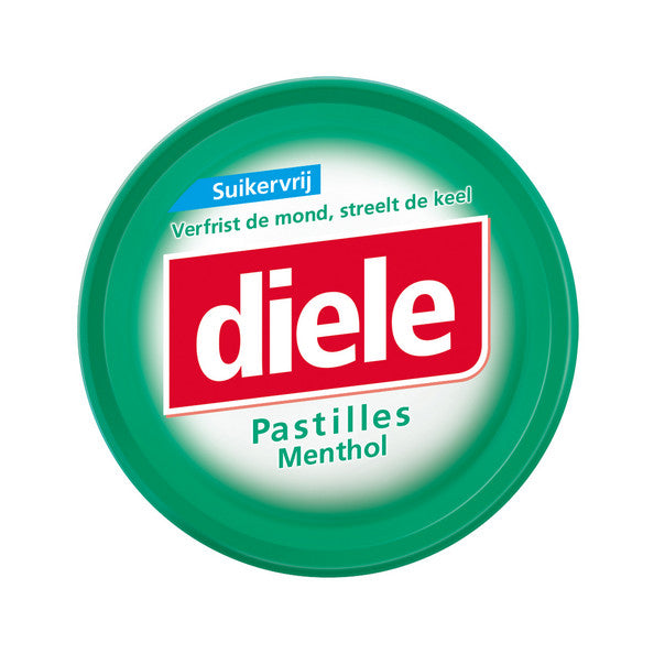 Diele pastilles menthol suikervrij blikje (10x 50gr)