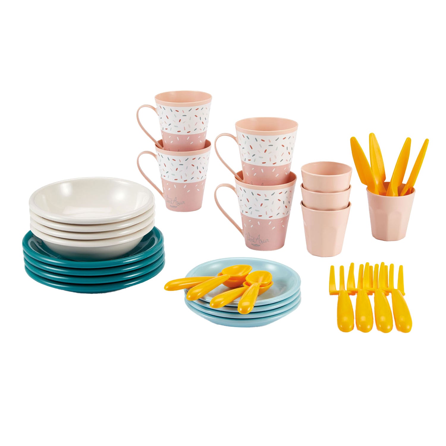 Ecoiffier picknick speelset met ingrediënten picknickmand, 32dlg.