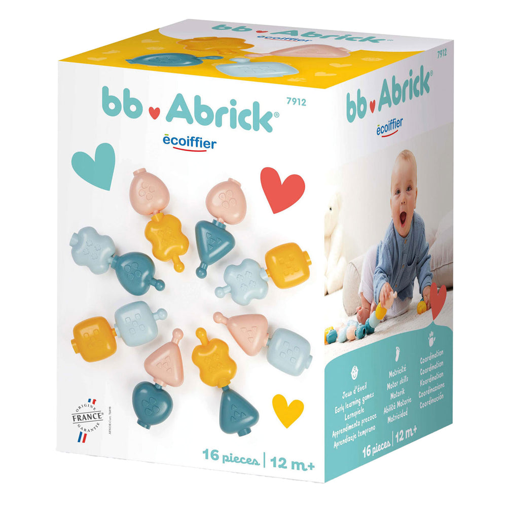 Abrick ecoiffier bb motor skills beads construction playset - 16 pcs.
