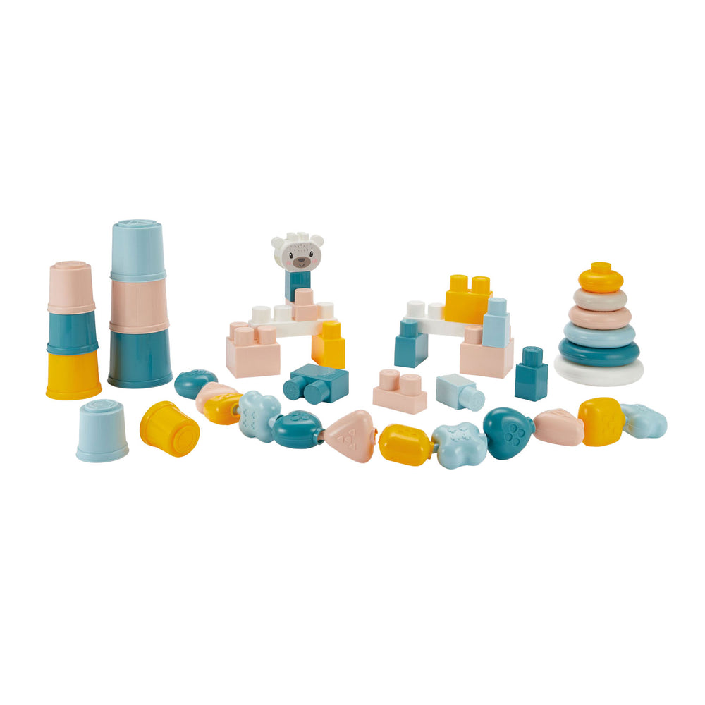Abrick Ecoiffier BB baby toy 4-in-1 playset in storage box - 41 pcs.