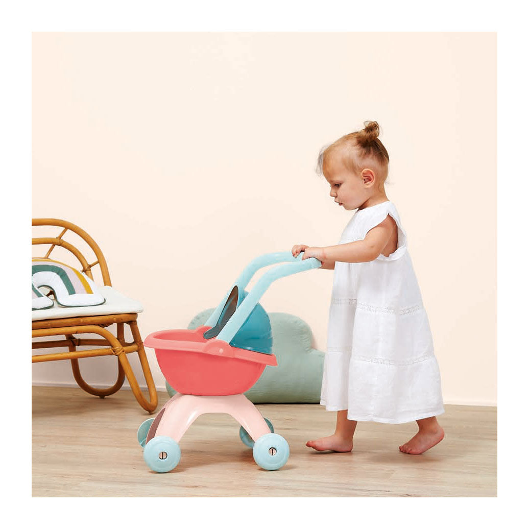 Ecoiffier poppenwagen pastel