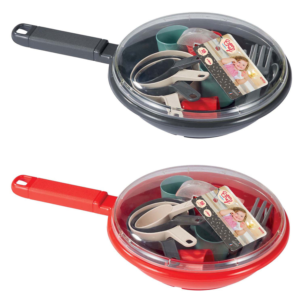 Ecoiffier 100% chefservies en bestek in pan, 19dlg.