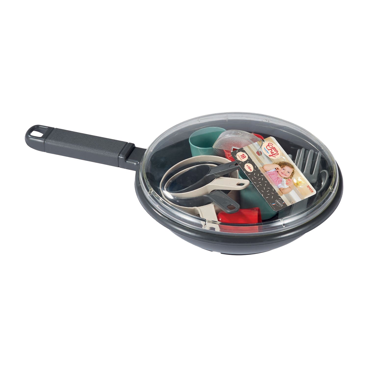 Ecoiffier 100% chefservies en bestek in pan, 19dlg.