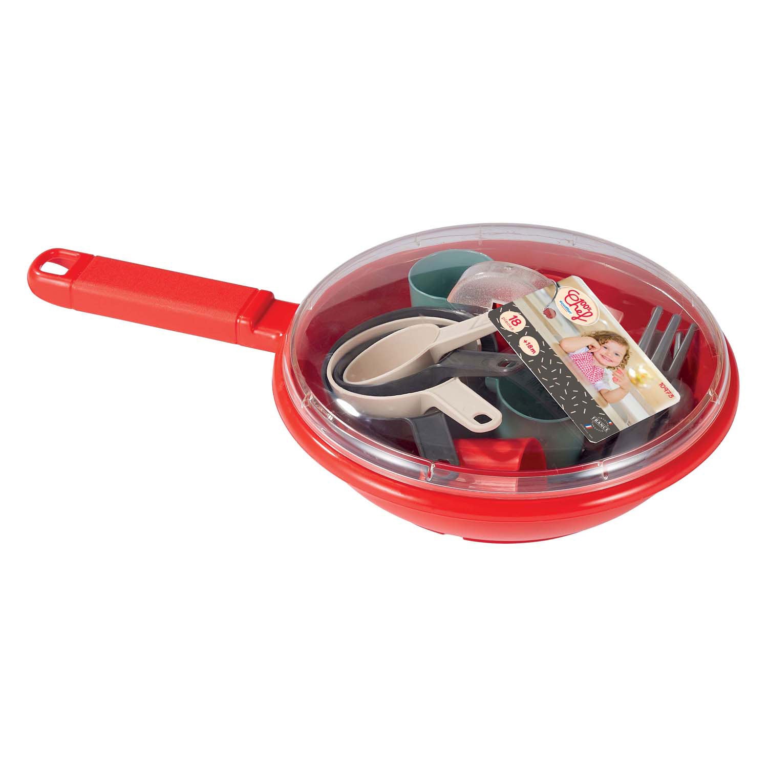 Ecoiffier 100% chefservies en bestek in pan, 19dlg.