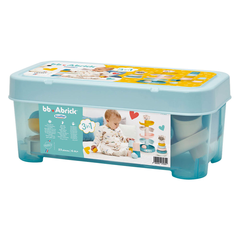 Ecoiffier bb abrick 3in1 babyspeelgoed in opberbox - 23dlg.