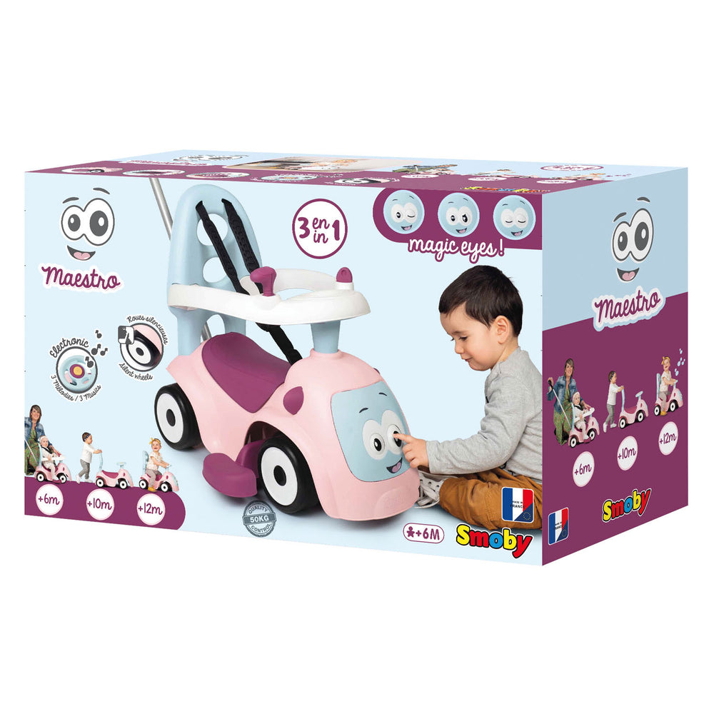Smoby Maestro Rit Op Loopauto Roze
