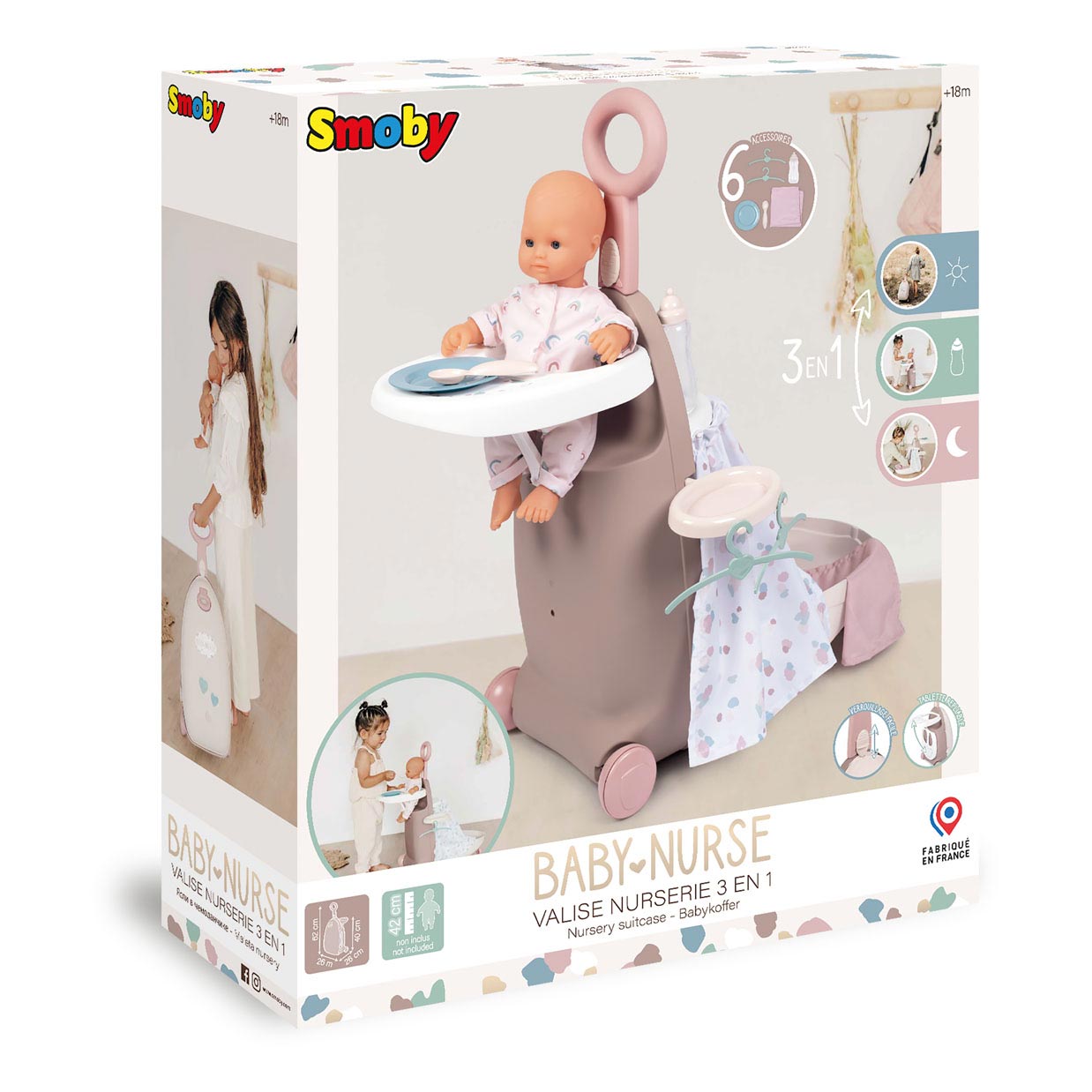 Smoby Baby Nurse Verzorgingswagen, 3in1