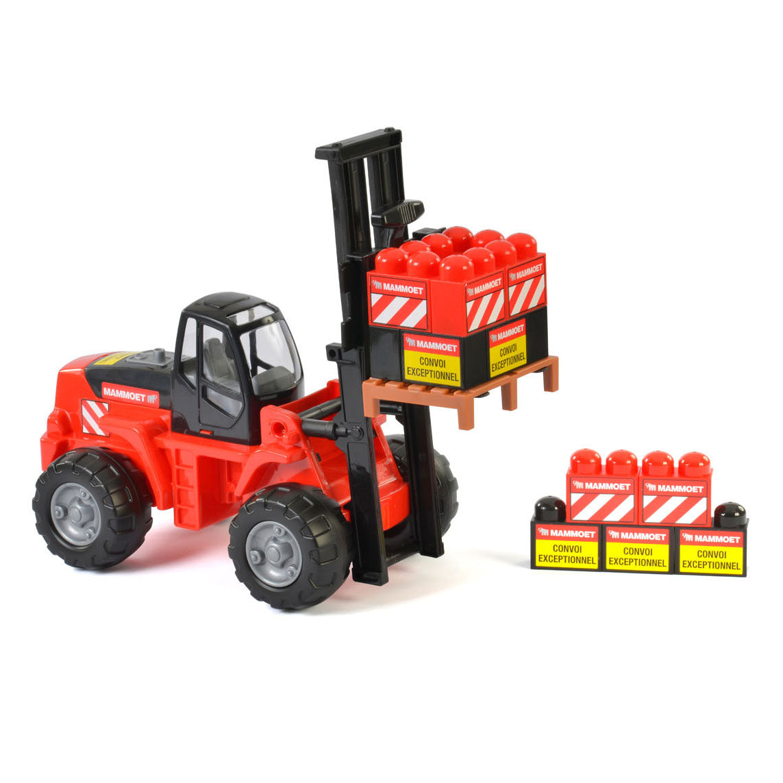 Mammoet speelgoed mammoet heftruck met bouwblokken