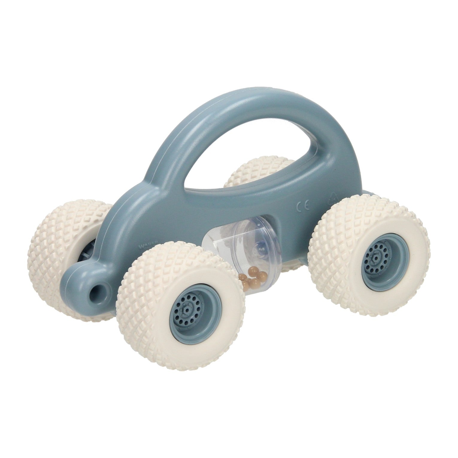 Cavallino peuter speelgoedauto met rammelaar - pastel blauw