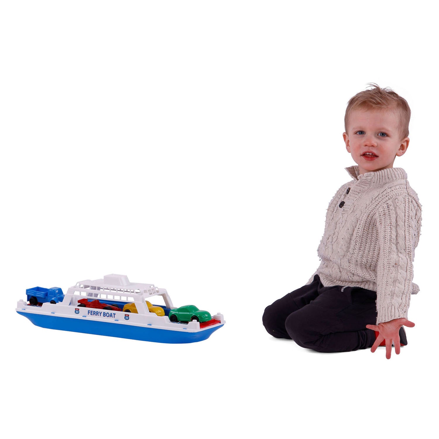 Merkloos overige merken veerboot 45 cm + 4 voertuigen