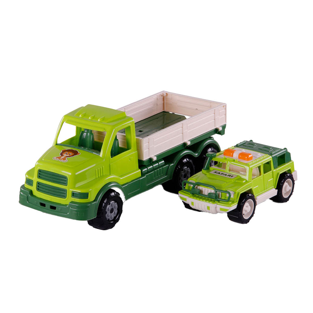 Cavallino xl torpedovrachtwagen met survival jeep groen, 44,5cm