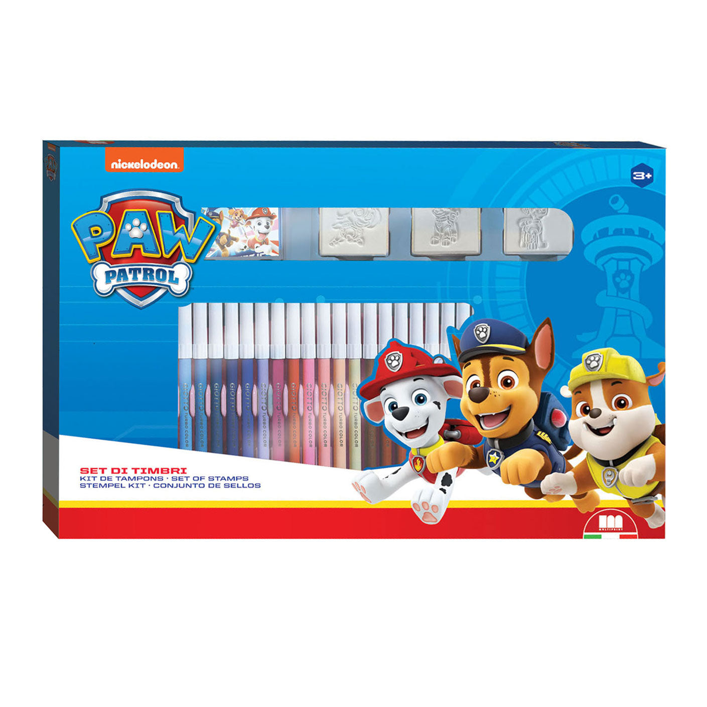 Multiprint Paw Patrol kleurset met stempels, 41dlg.