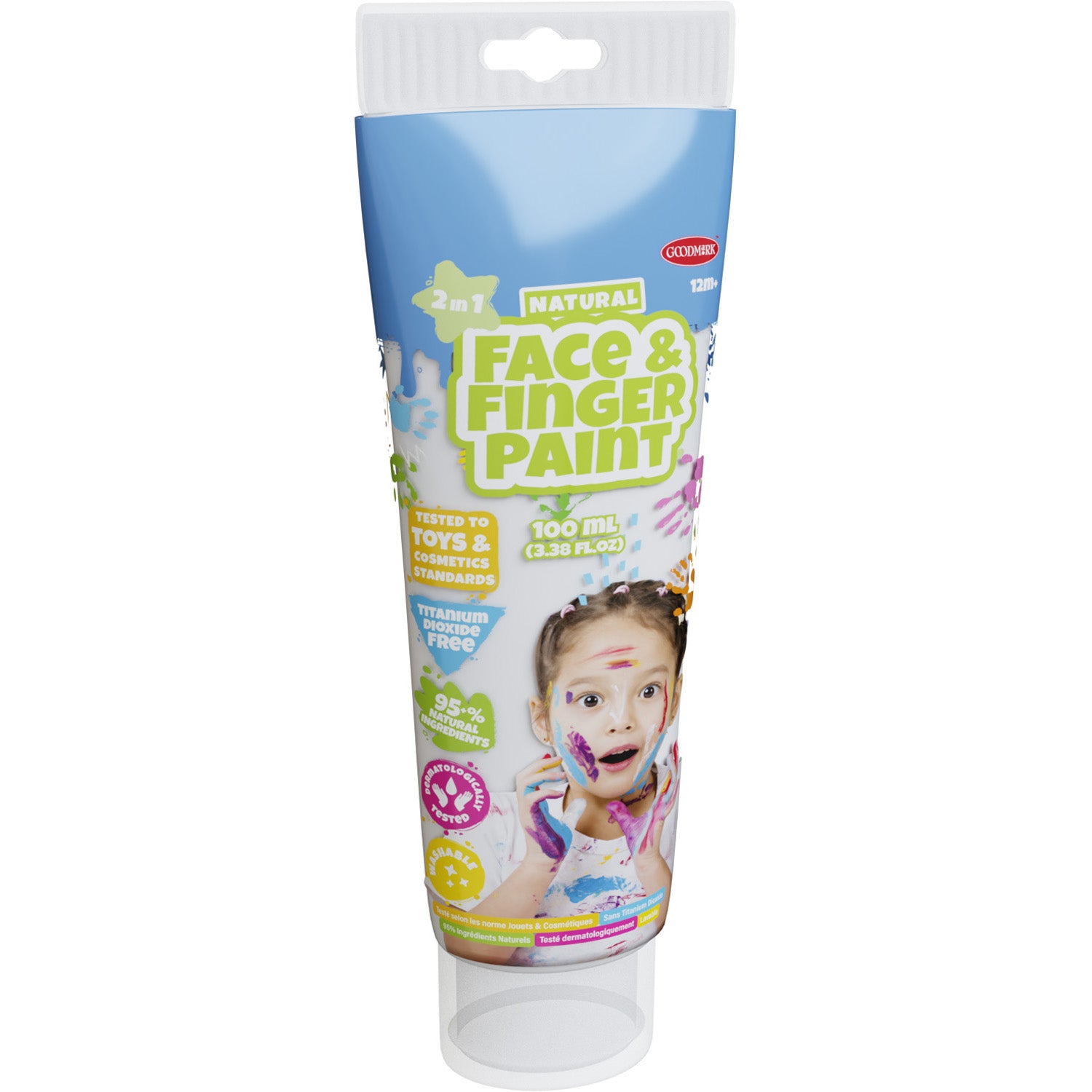 Boti natuurlijke gezichtsvingerverf tube - wit, 100ml