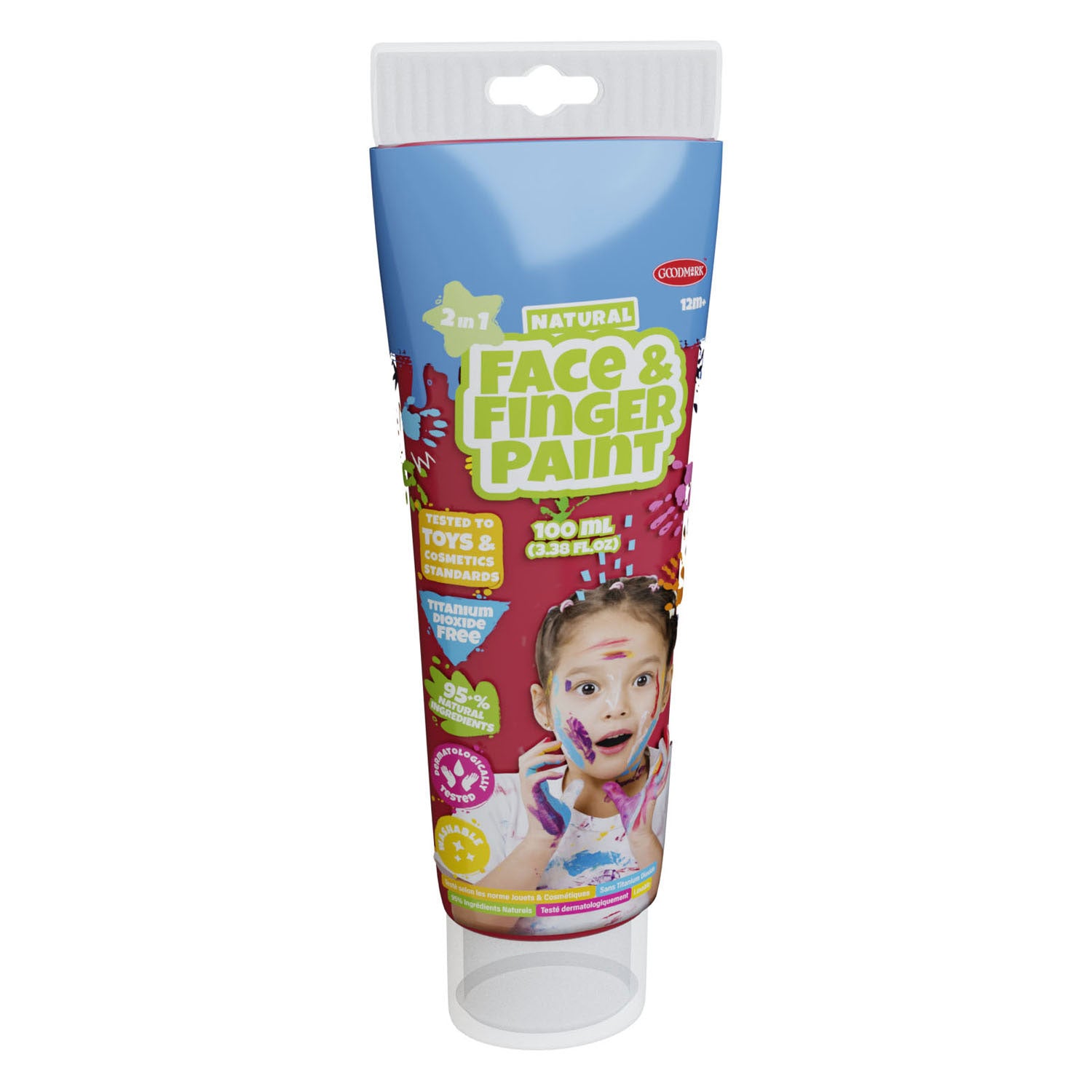 Boti natuurlijke gezichtsvingerverf tube - rood, 100ml