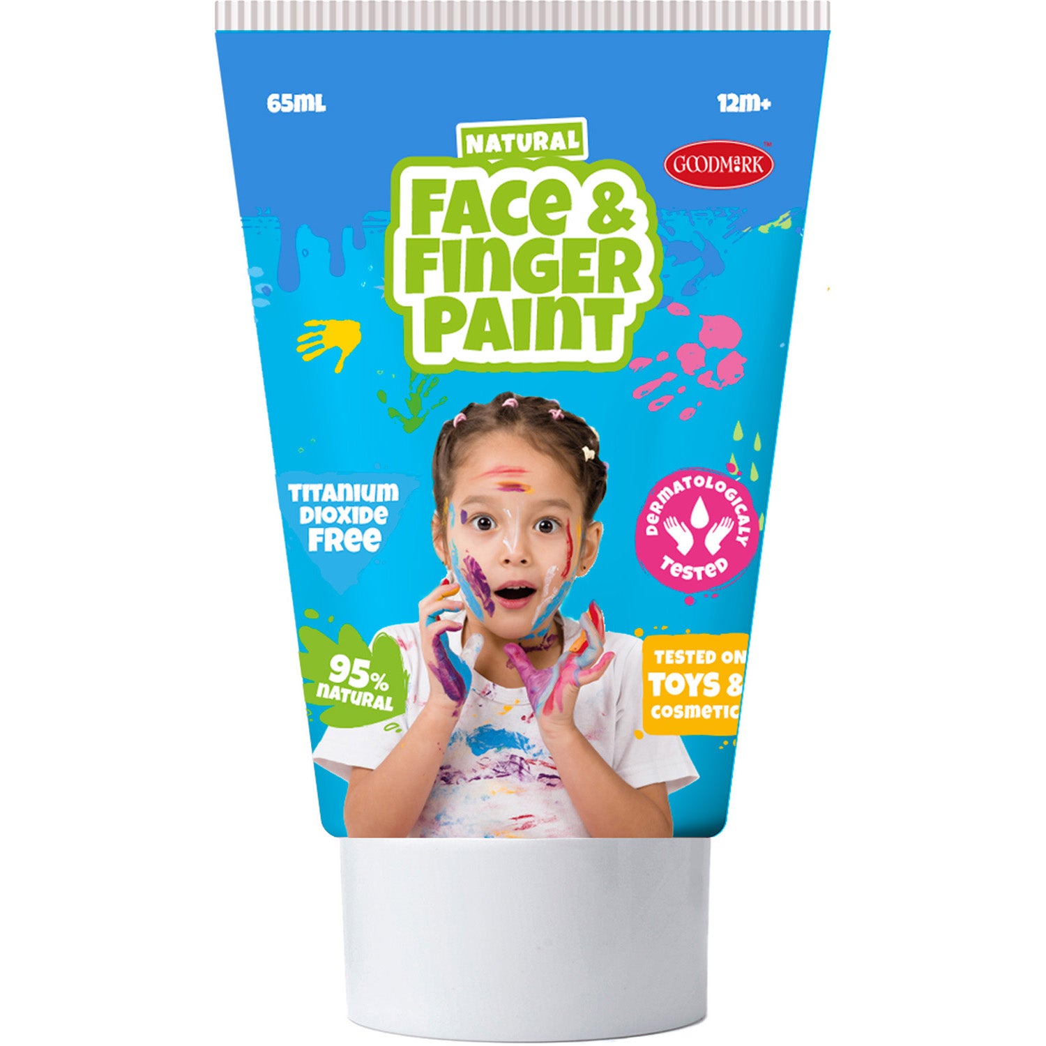 Boti natural face vingerverf tube - blauw en roze, 2x65ml