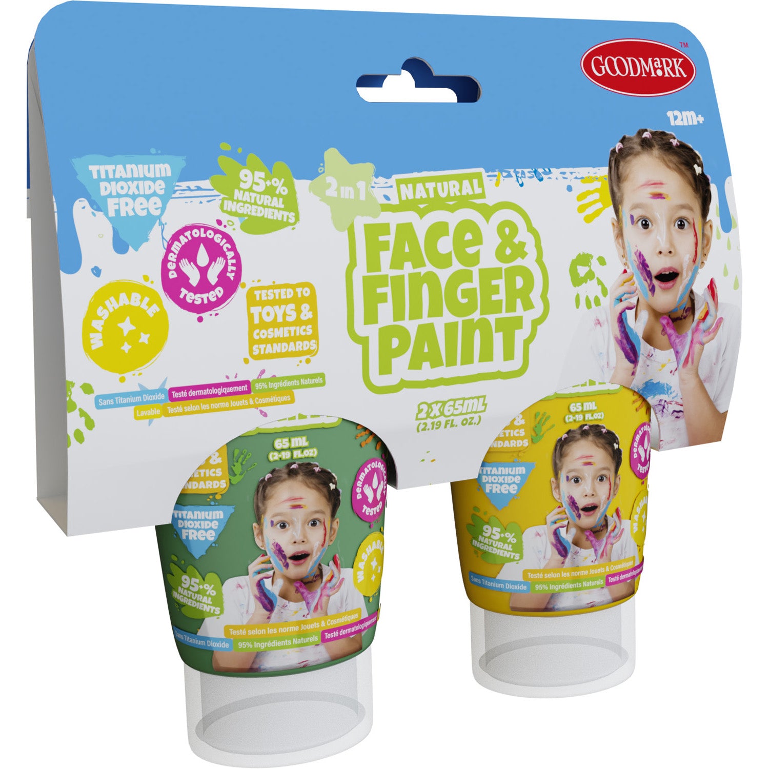 Boti naturel vingerverf tube - groen en geel, 2x65ml