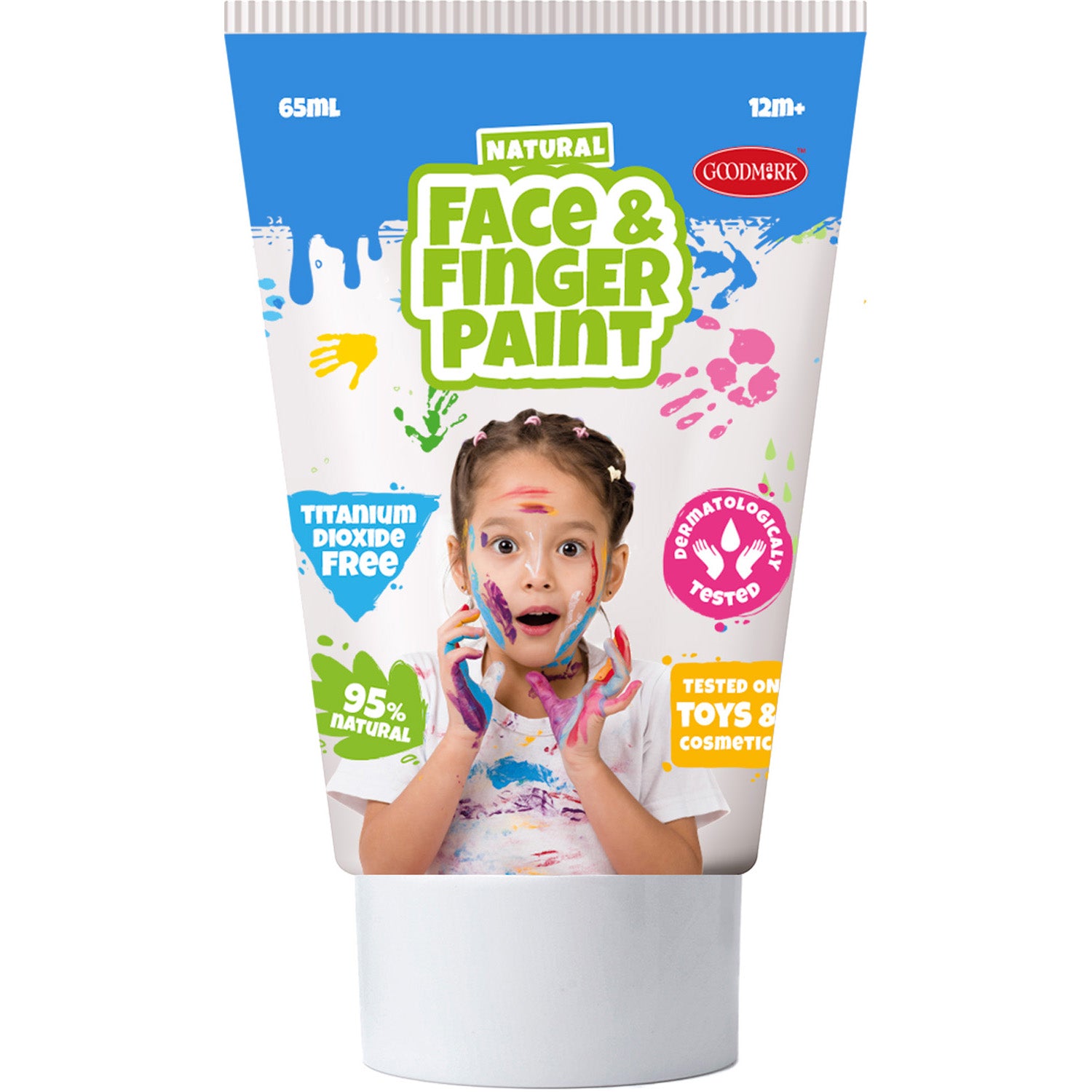 Boti natural face vingerverf tube - zwart en wit, 2x65ml