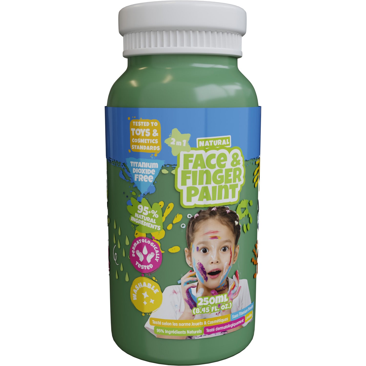 Boti natuurlijke vingerverf fles - groen, 250ml