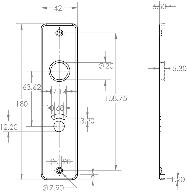 Starx deurklink blok kortschild met toiletsluiting wc63-8 - deurkruk aluminium f9 geëloxeerd en nylon gelagerd - geschikt voor deuren van 38 t m 45 mm - afmetingen schild 180 x 41 mm - kleur zilver