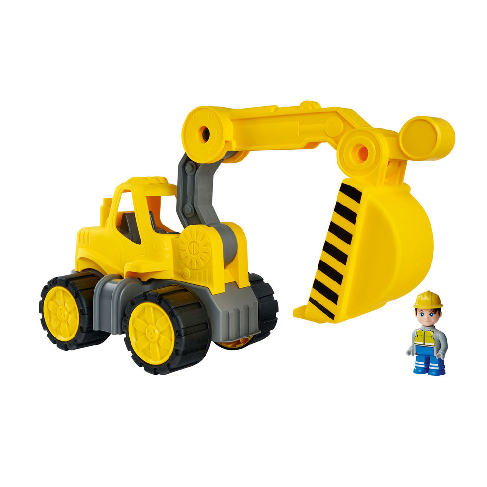 Grote krachtwerker midi-graafmachine met figuur