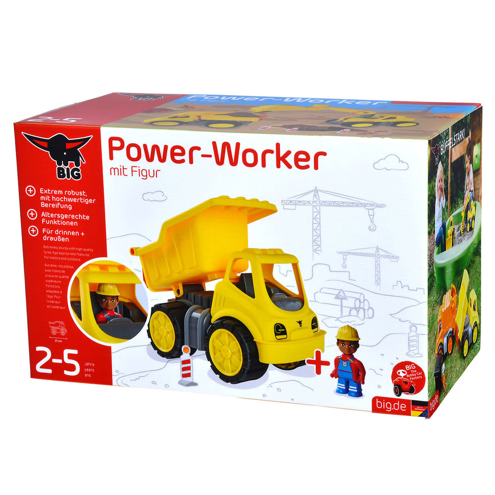 Big power worker midi kiepwagen met figuur