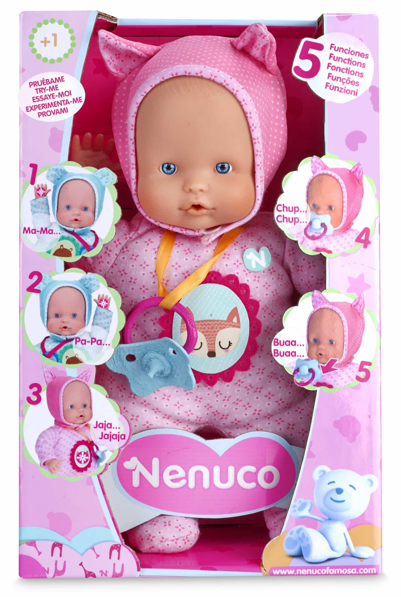 Famosa nenuco pop met 5 functies en speen