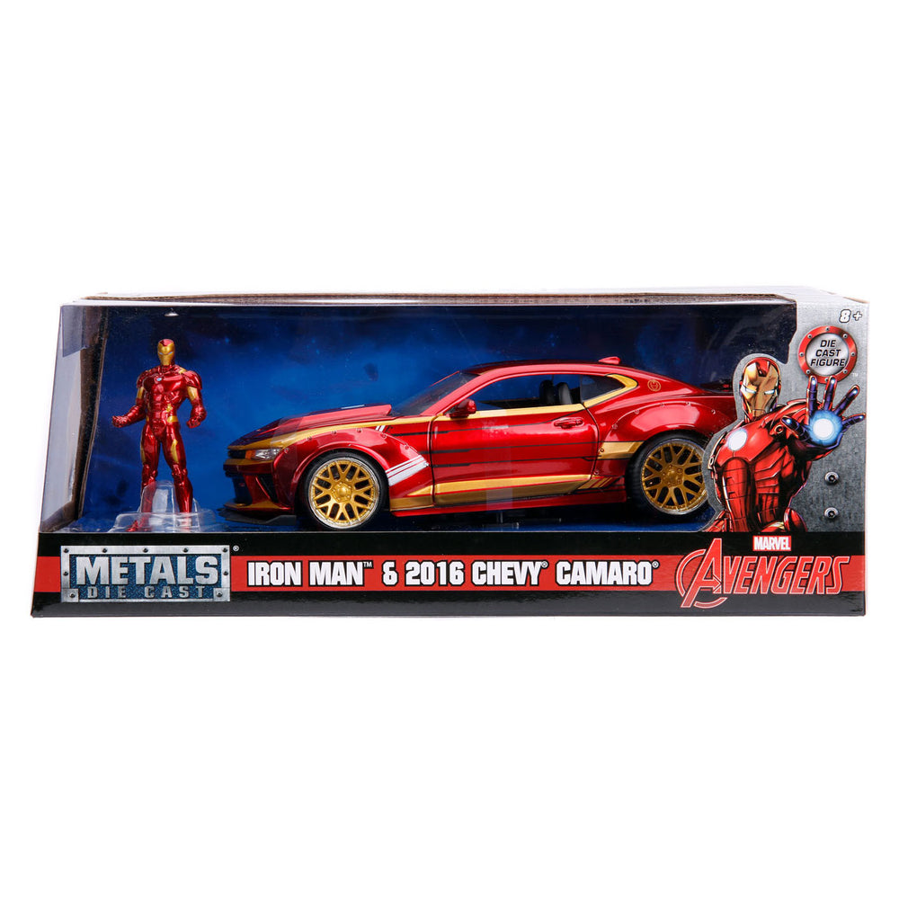 Jada toys - marvel ironman 2016 chevy camaro ss - 1:24 - die-cast - vanaf 8 jaar - speelgoedvoertuig