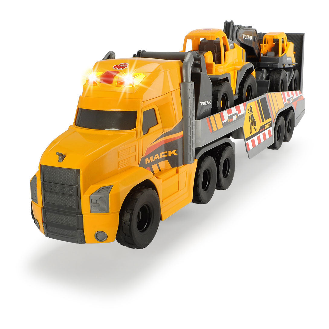 Dickie mack volvo transporter met werkvoertuigen